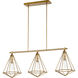 Bennett 3 Light 42 inch Aged Brass Island Light Ceiling Light