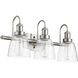 Fort Worth 3 Light 22.5 inch Satin Nickel Vanity Light Wall Light