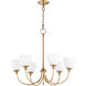 Celeste 6 Light 28 inch Aged Brass Chandelier Ceiling Light, Satin Opal