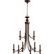 Rossington 9 Light 26.5 inch Oiled Bronze Chandelier Ceiling Light