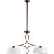 Willingham 2 Light 34 inch Oiled Bronze Island Light Ceiling Light, Satin Opal