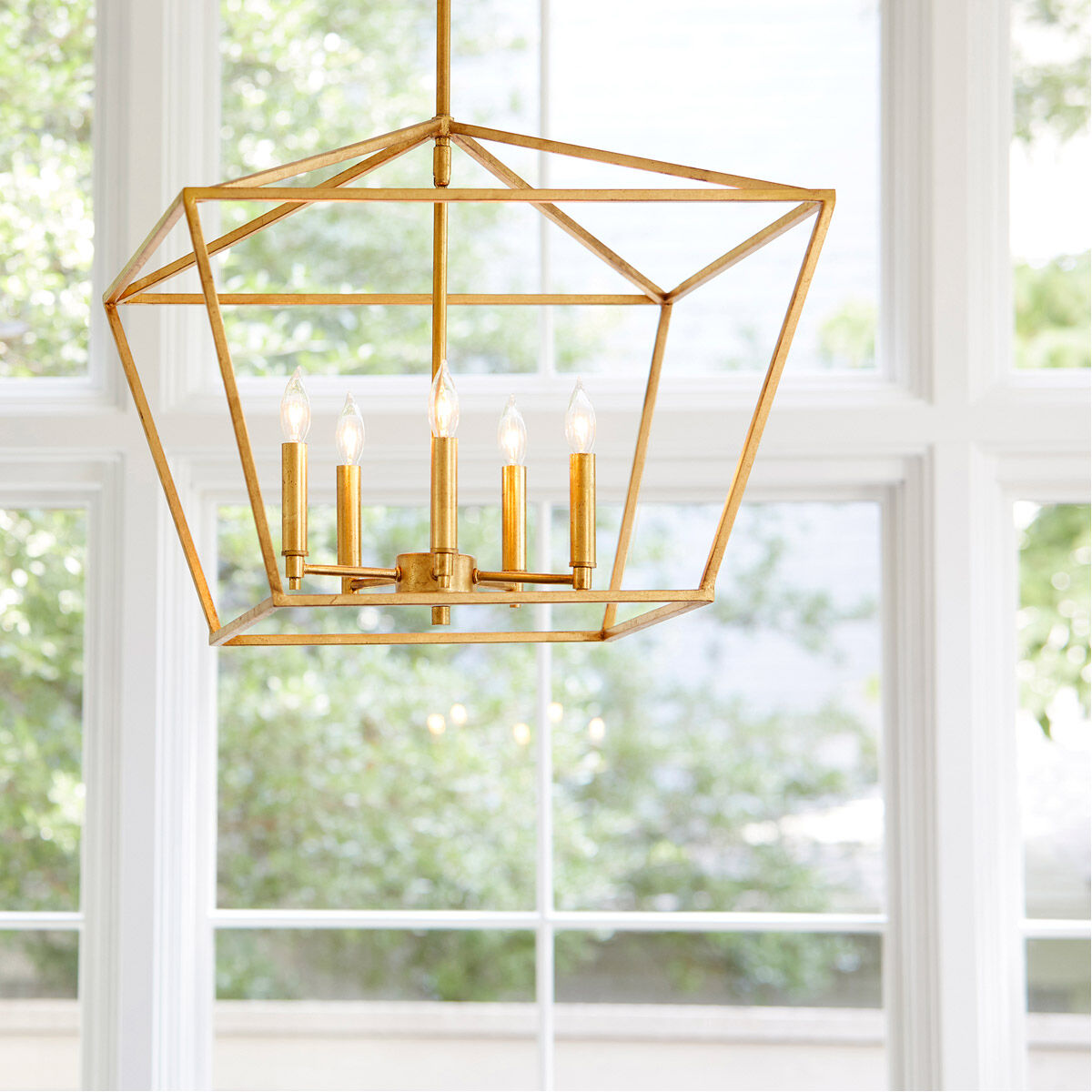 Gabriel 5 Light 21 inch Gold Leaf Nook Ceiling Light, Quorum Home