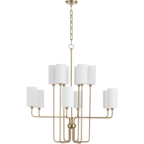 Charlotte 12 Light 37 inch Aged Brass Chandelier Ceiling Light
