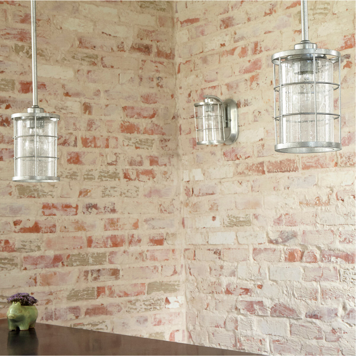 Ellis 1 Light 5 inch Tumbled Steel Mini Pendant Ceiling Light