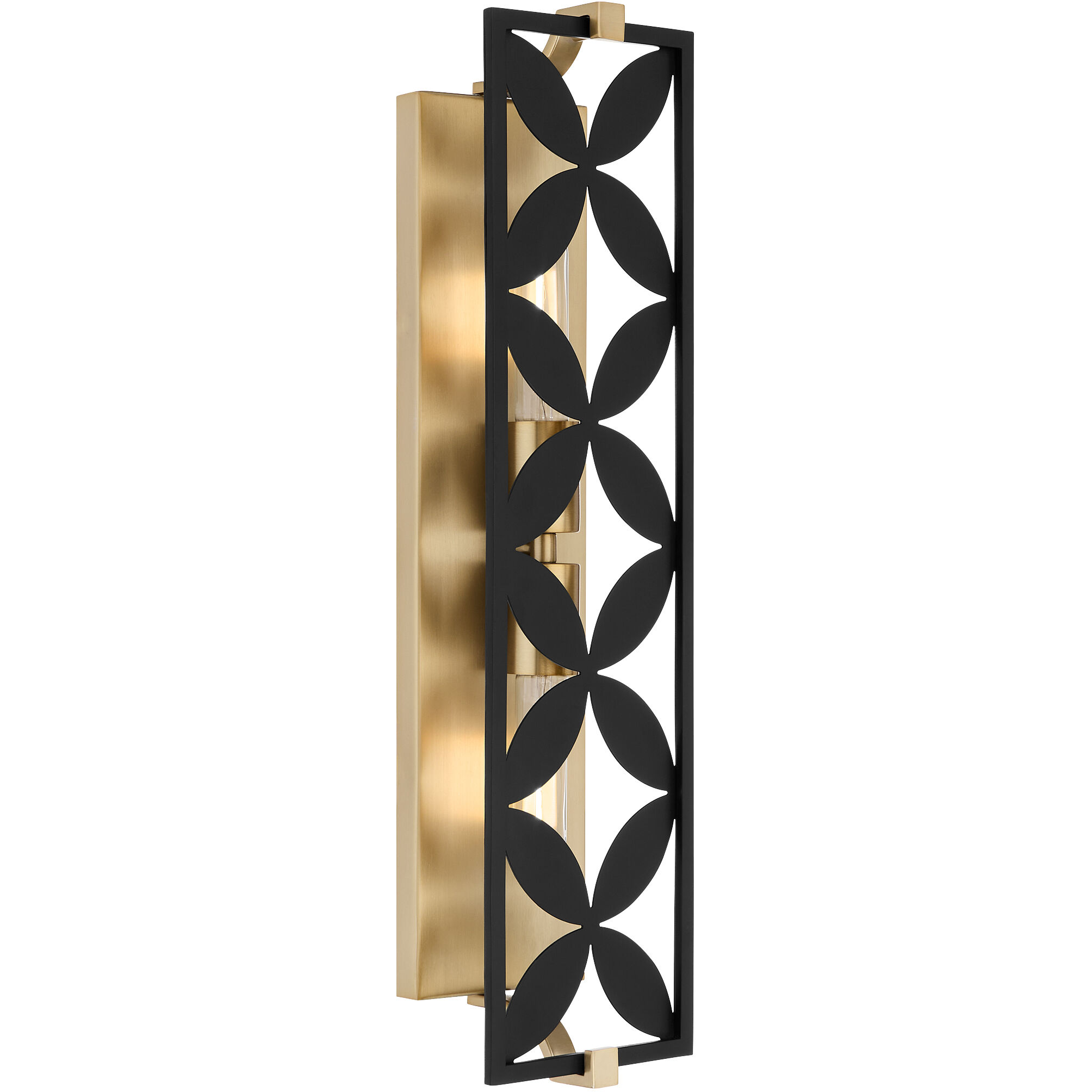 Mariposa 2 Light 5.5 inch Matte Black with Aged Brass Vanity Light Wall Light