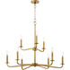 Rutherford 9 Light 28.5 inch Brushed Brass Chandelier Ceiling Light