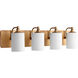Celeste 4 Light 32.75 inch Aged Brass Vanity Light Wall Light, Satin Opal