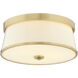 Weir 3 Light 16 inch Aged Brass Flush Mount Ceiling Light