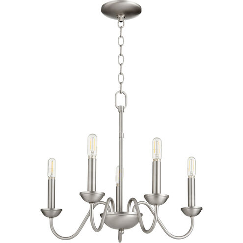 Fort Worth 5 Light 20 inch Satin Nickel Chandelier Ceiling Light, Quorum Home