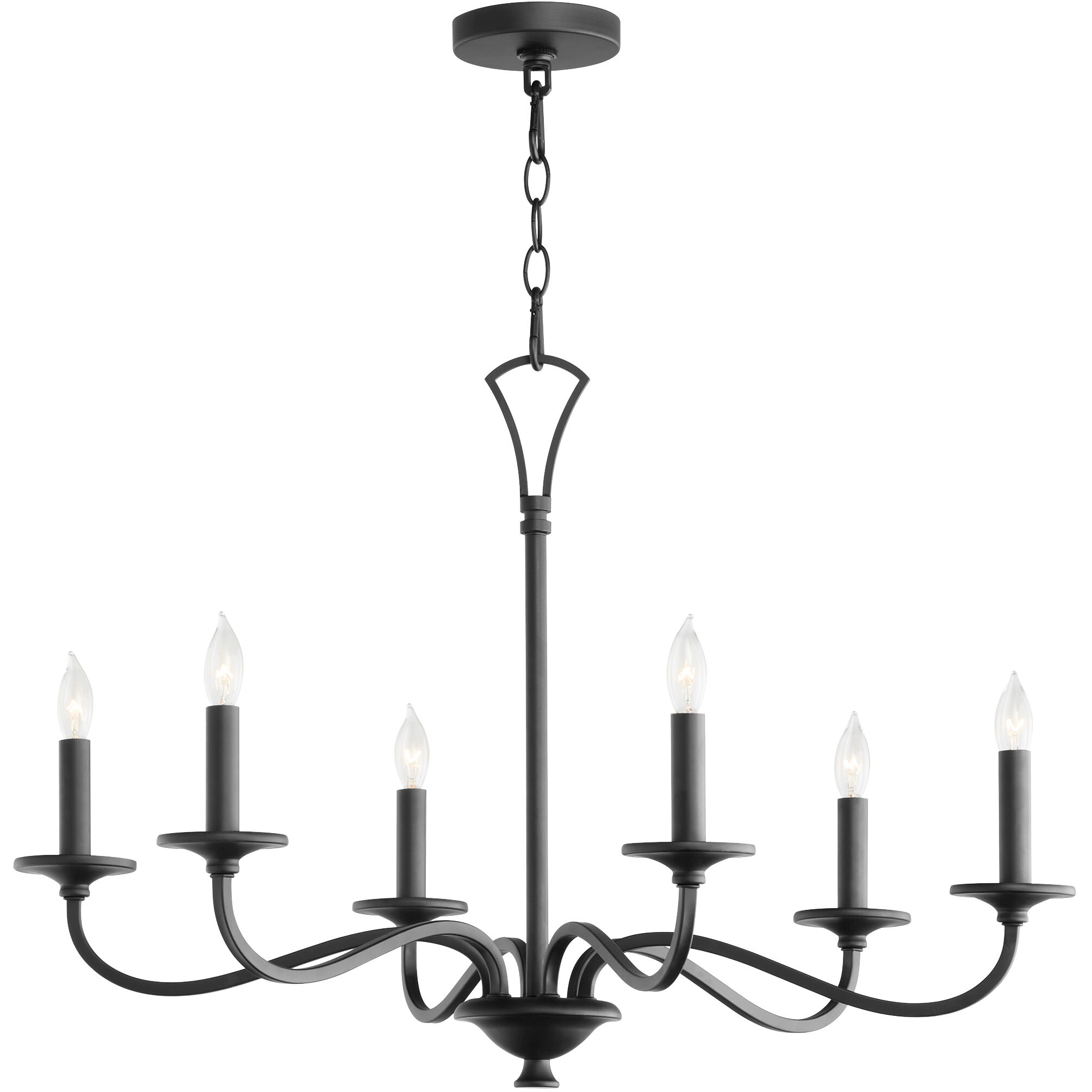 Maryse 6 Light 29 inch Matte Black Chandelier Ceiling Light