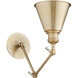 Metal Cone 29 inch 100.00 watt Aged Brass Swing Arm Wall Sconce Wall Light