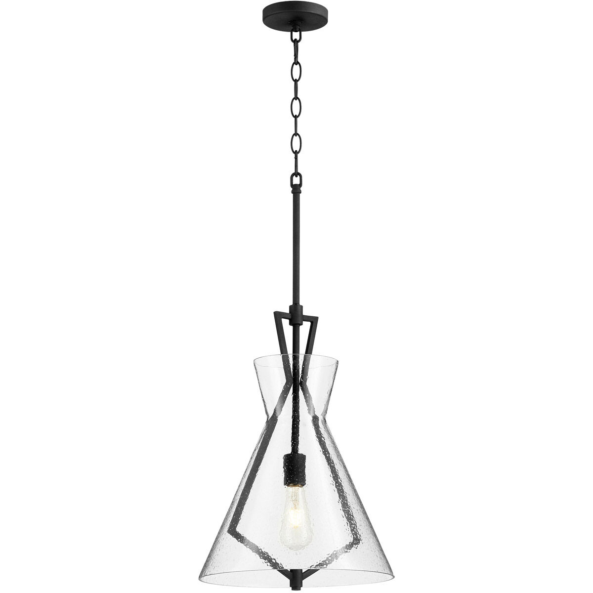 Fort Worth 1 Light 13.25 inch Noir Pendant Ceiling Light