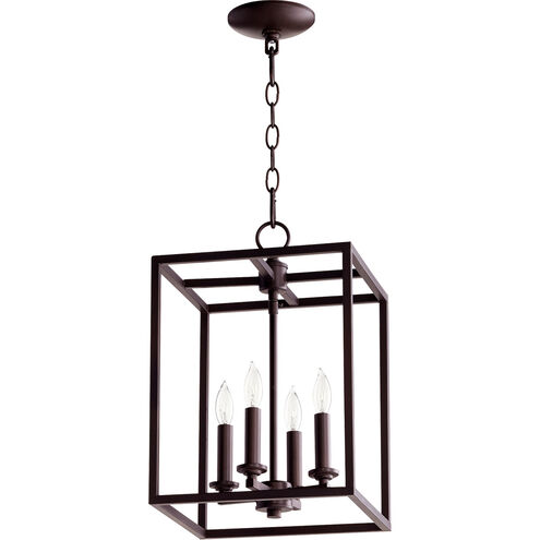 Cuboid 4 Light 11 inch Oiled Bronze Mini Chandelier Ceiling Light