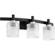 Stadium 3 Light 24 inch Noir Vanity Light Wall Light 