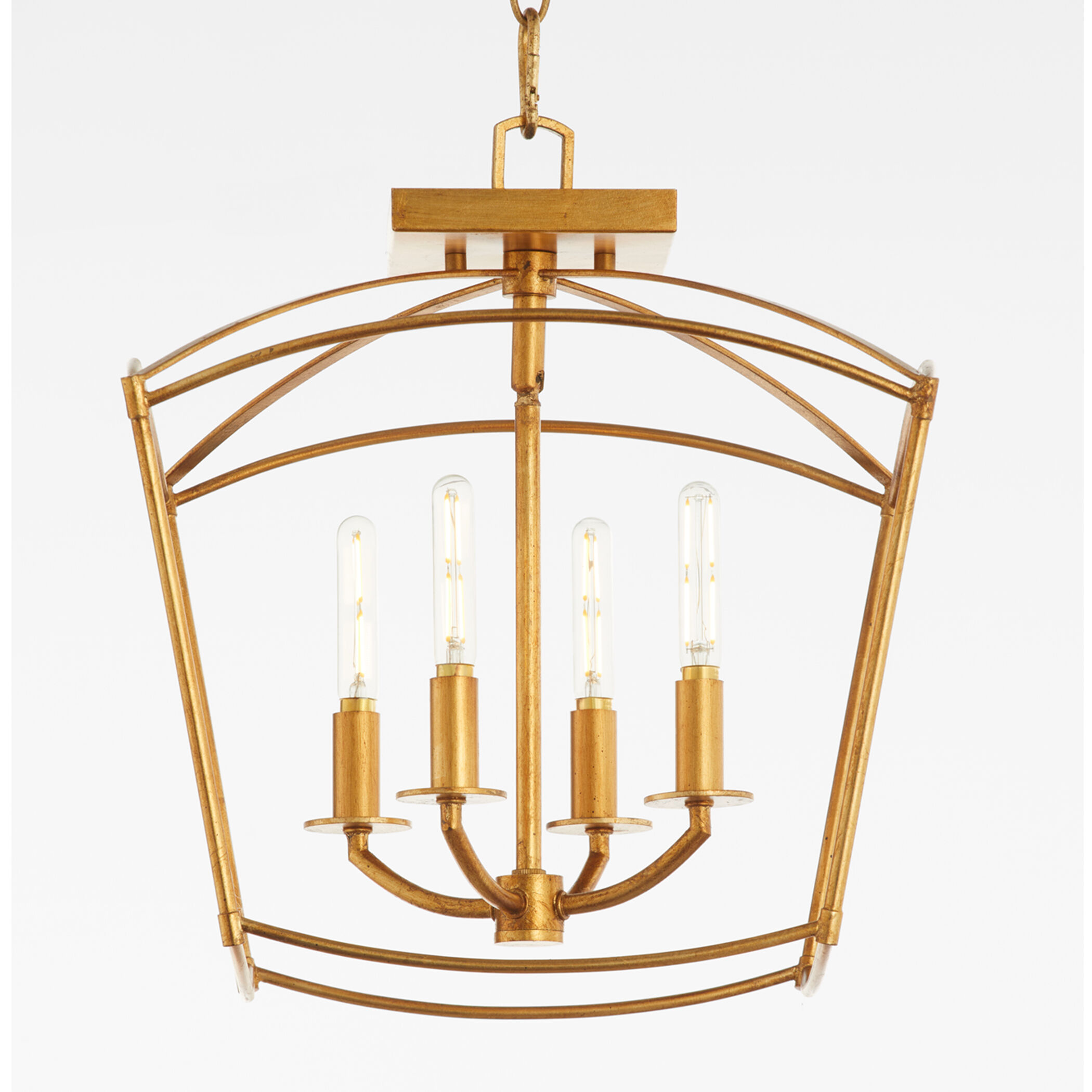 Mantle 4 Light 14.5 inch Gold Leaf Dual Mount Pendant Ceiling Light