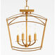 Mantle 4 Light 14.5 inch Gold Leaf Dual Mount Pendant Ceiling Light