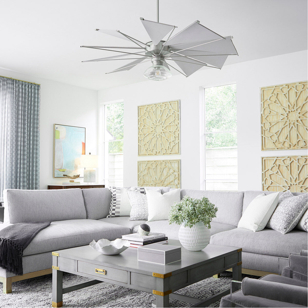 Windmill LED Satin Nickel Light Kit