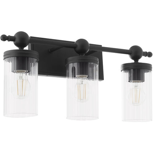 Lee Boulevard 3 Light 22 inch Matte Black Vanity Light Wall Light