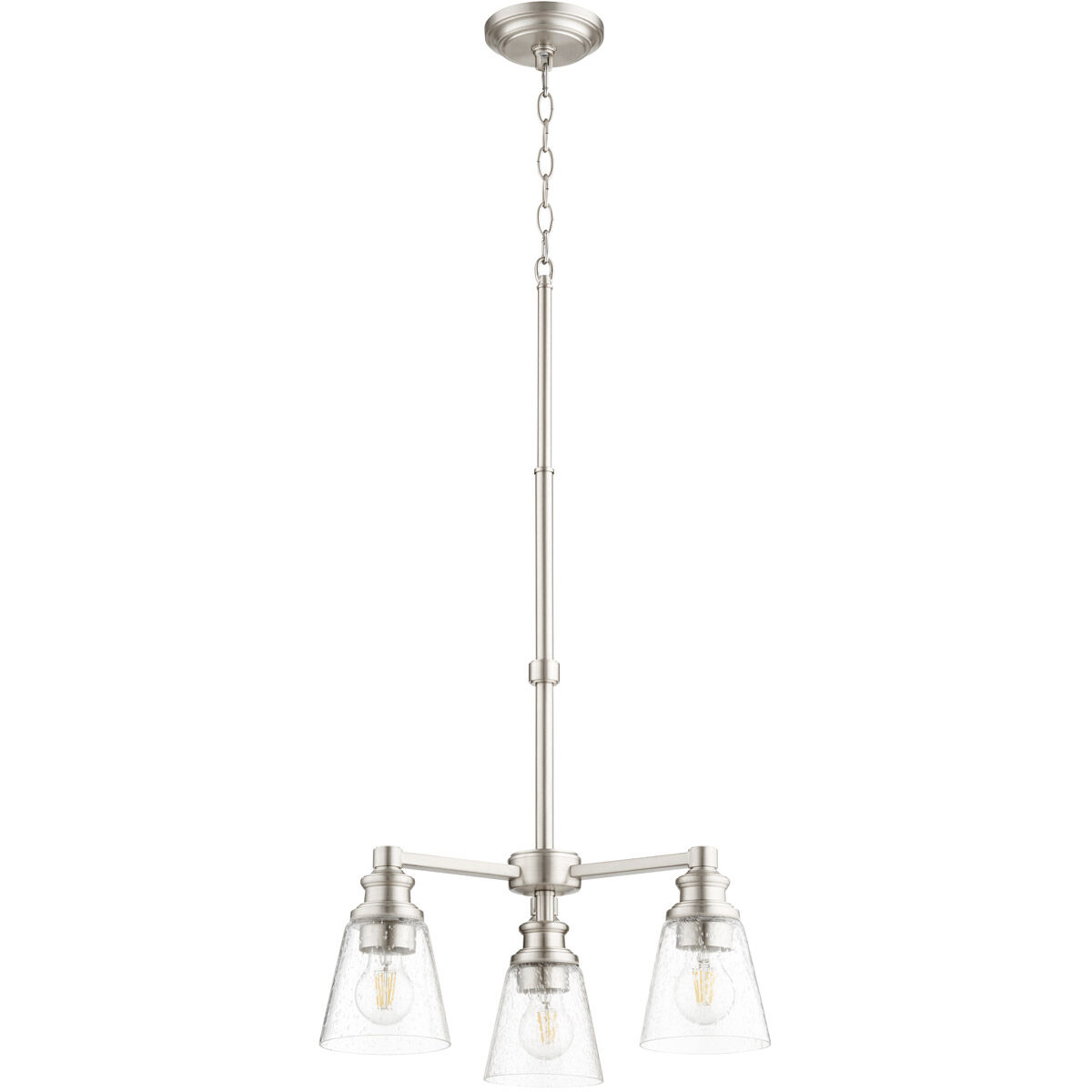 Dunbar 3 Light 19 inch Satin Nickel Mini Chandelier Ceiling Light