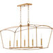 Mantle 5 Light 48 inch Gold Leaf Linear Chandelier Ceiling Light