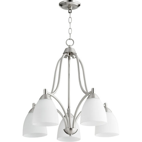 Barkley 5 Light 24 inch Satin Nickel Nook Ceiling Light in Satin Opal