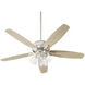 Breeze 52 inch Satin Nickel with Silver and Weathered Gray Blades Ceiling Fan, Quorum Home