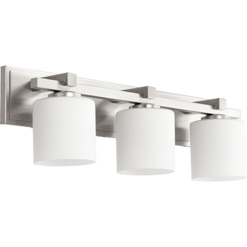 Fort Worth 3 Light 24 inch Satin Nickel Vanity Light Wall Light in Satin Opal