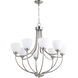 Enclave 8 Light 30 inch Satin Nickel Chandelier Ceiling Light in Satin Opal