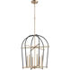 Espy 6 Light 2.5 inch Noir and Aged Brass Entry Pendant Ceiling Light