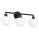 Cassini 3 Light 24.25 inch Matte Black Vanity Light Wall Light