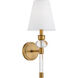 Cetro 1 Light 6.75 inch Brushed Brass Wall Mount Wall Light