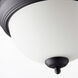Fort Worth 2 Light 12 inch Noir Flush Mount Ceiling Light, Quorum Home
