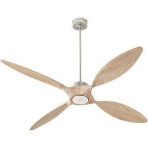 Papillon 66 inch Satin Nickel with Weathered Gray Blades Ceiling Fan