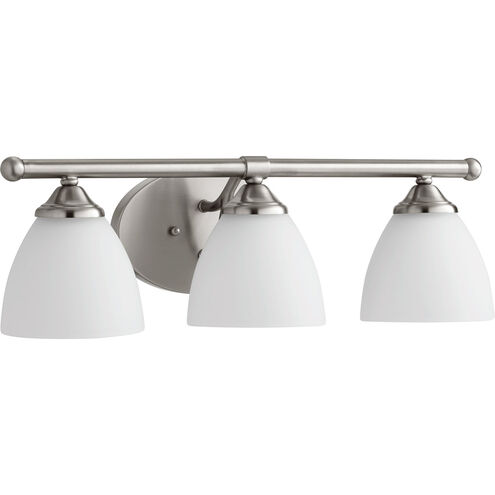 Brooks 3 Light 21 inch Satin Nickel Vanity Light Wall Light, Satin Opal