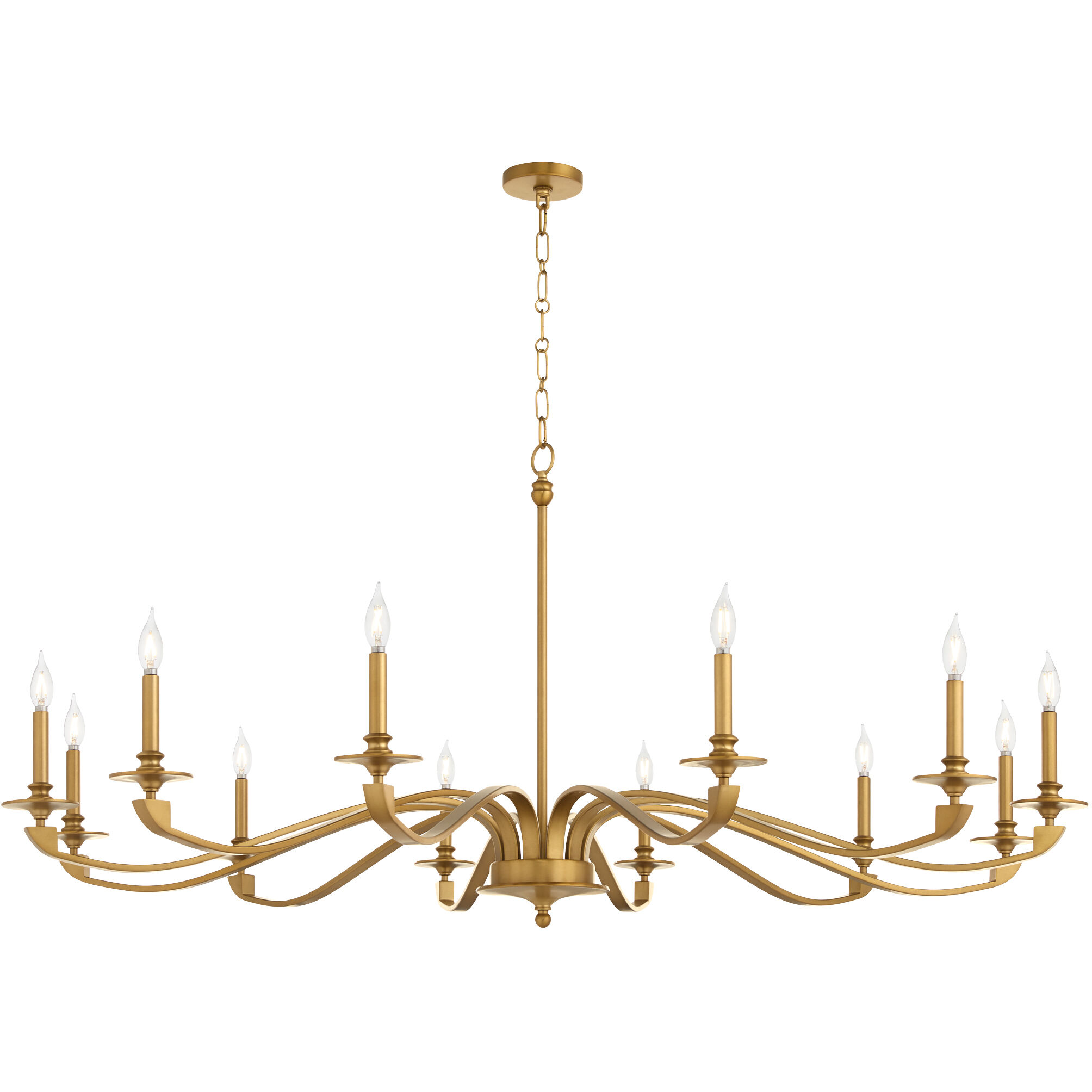 Chantelle 12 Light 60 inch Brushed Brass Chandelier Ceiling Light