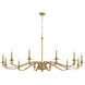 Chantelle 12 Light 60 inch Brushed Brass Chandelier Ceiling Light