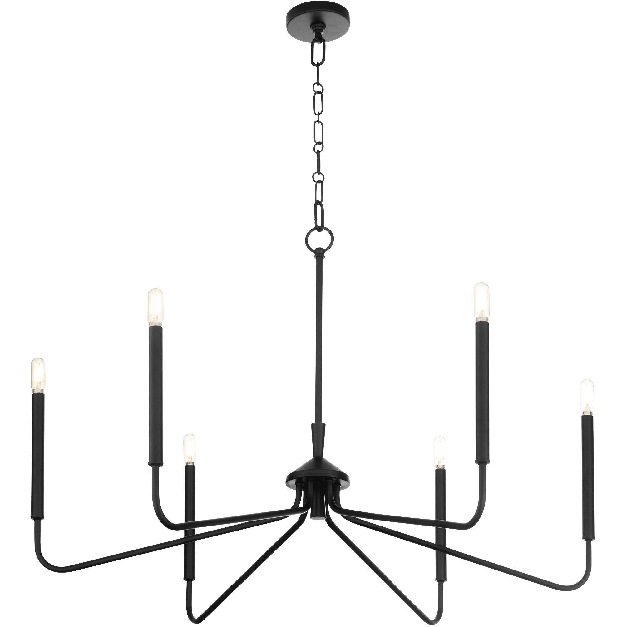 Providence 6 Light 12.25 inch Matte Black Chandelier Ceiling Light