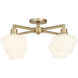 Cassini 4 Light 26 inch Aged Brass Semi-Flush Mount Ceiling Light