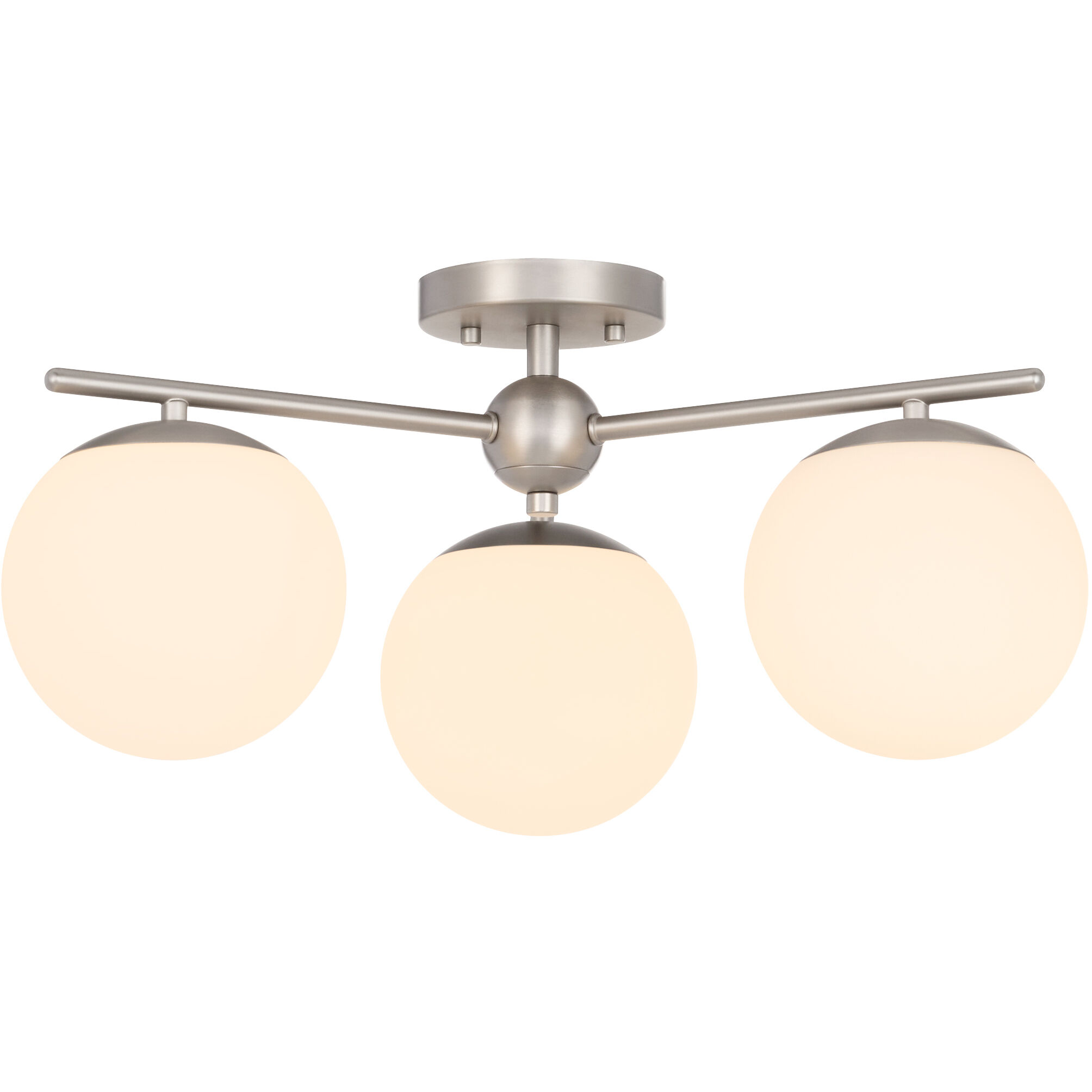 Jasper 3 Light 22 inch Satin Nickel Semi-Flush Mount Ceiling Light