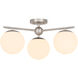 Jasper 3 Light 22 inch Satin Nickel Semi-Flush Mount Ceiling Light