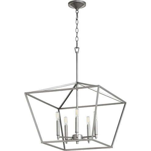 Gabriel 5 Light 21 inch Classic Nickel Nook Ceiling Light, Quorum Home