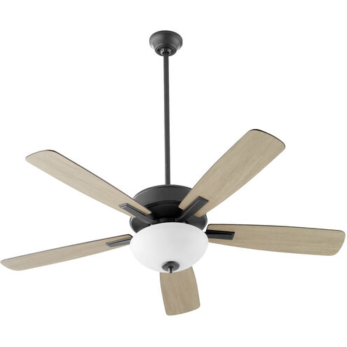 Ovation 52 inch Matte Black with Matte Black/Weathered Gray Blades Ceiling Fan