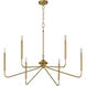 Providence 6 Light 12.25 inch Aged Brass Chandelier Ceiling Light