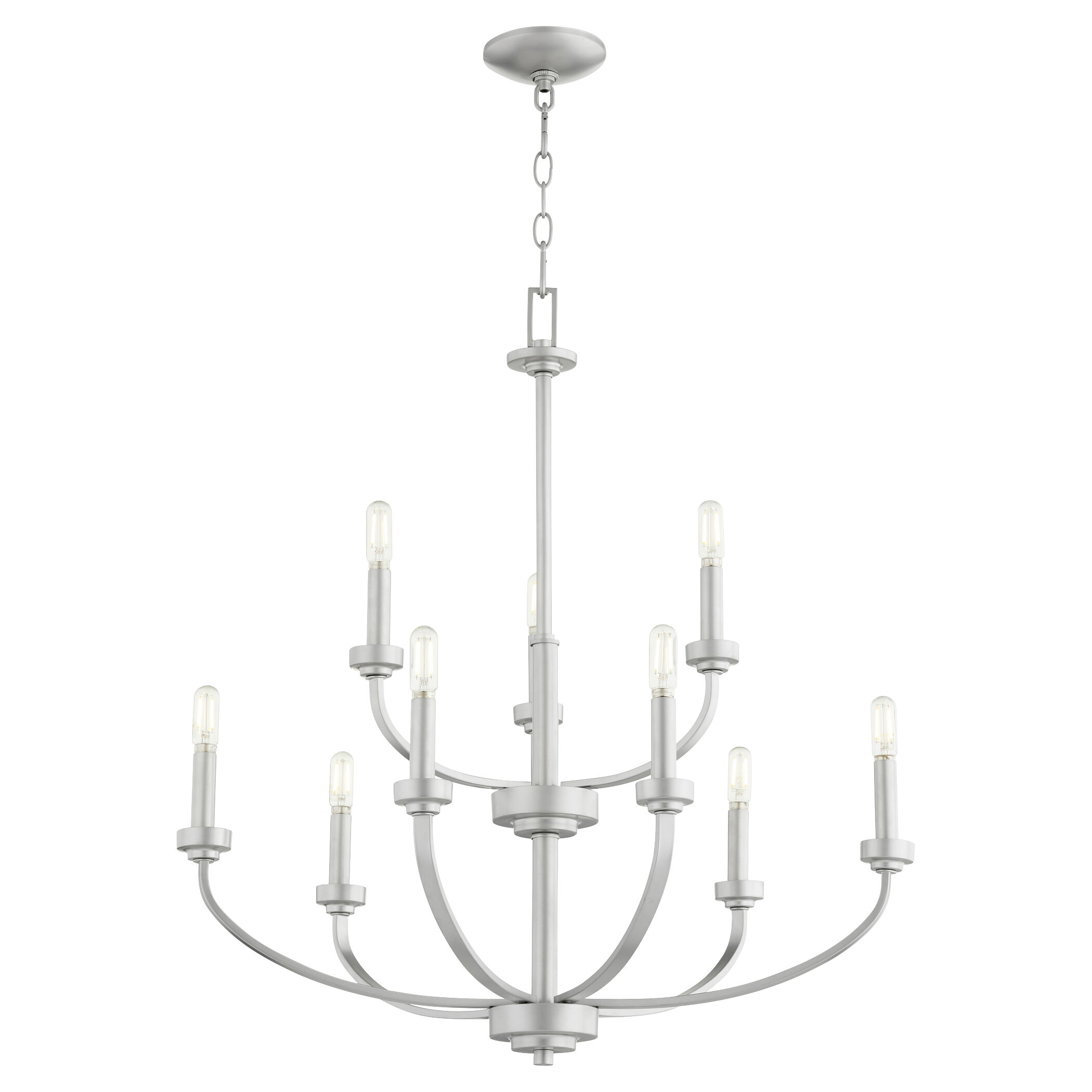 Reyes 9 Light 31.25 inch Classic Nickel Chandelier Ceiling Light