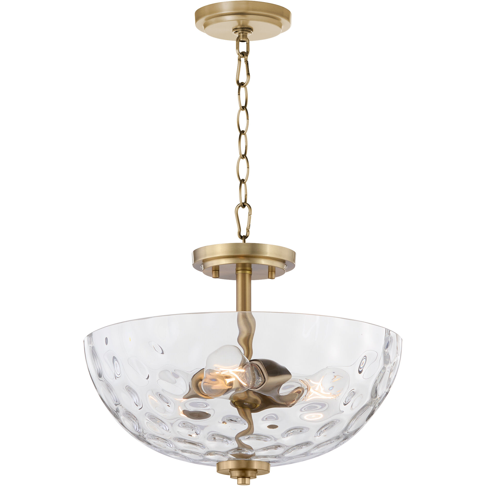 Adams 3 Light 15 inch Aged Brass Dual Mount Ceiling Light