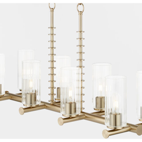 Mercier 8 Light 40.25 inch Aged Brass Linear Chandelier Ceiling Light