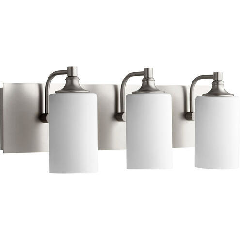 Celeste 3 Light 24.5 inch Satin Nickel Vanity Light Wall Light, Satin Opal