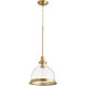 Fort Worth 1 Light 12 inch Aged Brass Pendant Ceiling Light