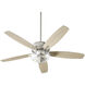 Breeze 52 inch Satin Nickel with Silver and Weathered Gray Blades Ceiling Fan, Quorum Home