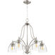 Barkley 5 Light 24 inch Satin Nickel Nook Ceiling Light in Clear Seeded